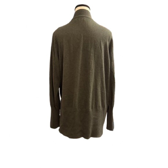 Sonoma 400393980321 Open Front Cardigan Sweater Olive Green Rib Knit XL - Picture 3 of 6